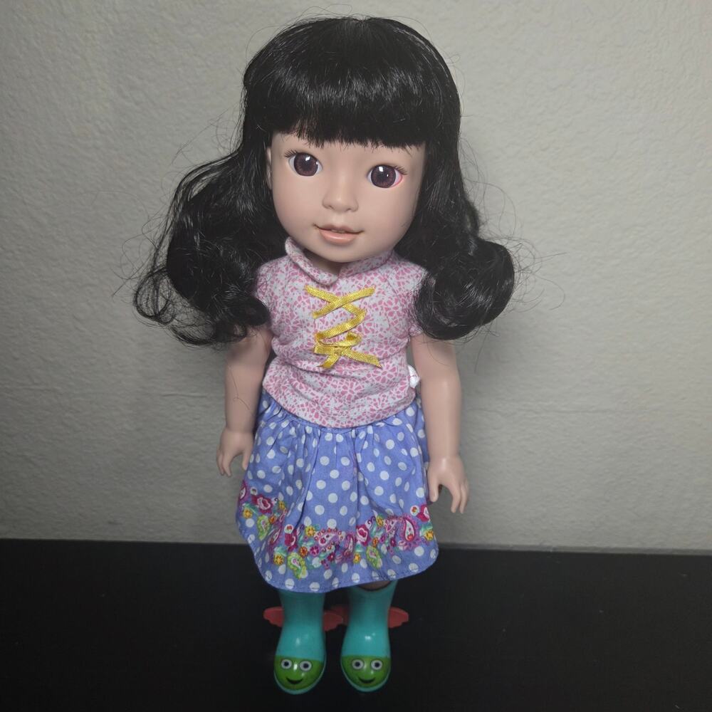 American Girl Wellie Wishers Emerson Asian Doll with Full Outfit & Boots